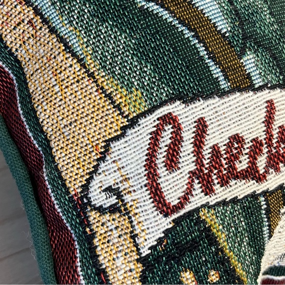 Santa Claus Tapestry Coming to town Holiday Christmas Pillow accent Red Green - Picture 3 of 9